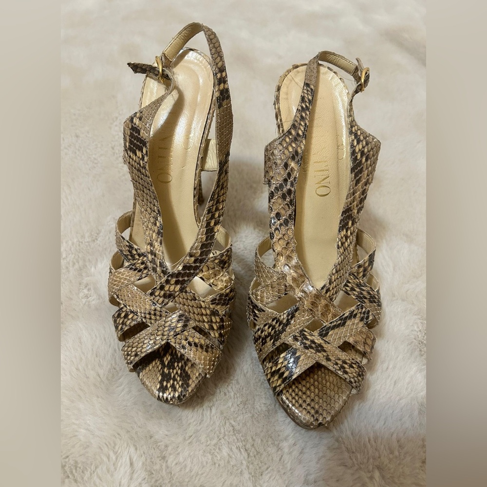 Valentino Python Heels, Lightly Worn - image 2